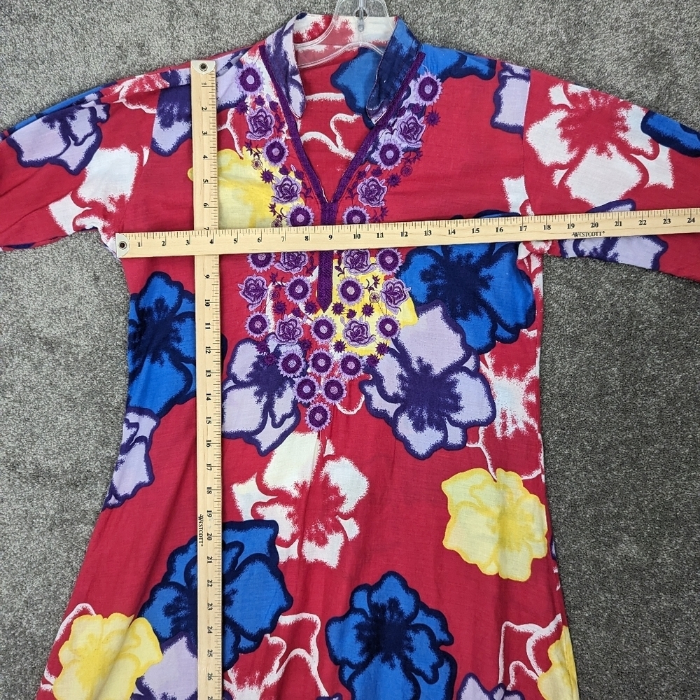 Vibrant Floral Tunic Dress - Women's Approximate Size M - Picture 4 of 4